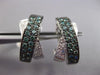 ESTATE LARGE 1.18CT WHITE & BLUE DIAMOND 14K WHITE BLACK GOLD 3D X LOVE EARRINGS