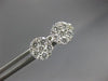 ESTATE LARGE .75CT ROUND DIAMOND 18KT WHITE GOLD CLASSIC FLOWER CLUSTER EARRINGS