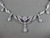 ESTATE 1.58CT DIAMOND 14KT WHITE GOLD 3D FILIGREE V SHAPE CHANDELIER NECKLACE