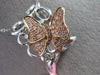 ESTATE LARGE .32CT DIAMOND 18K WHITE & ROSE GOLD OPEN FILIGREE BUTTERFLY PENDANT