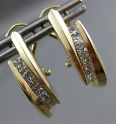 ESTATE .40CT DIAMOND PRINCESS 14KT YELLOW GOLD 5 STONE UMBRELLA CLIP ON EARRINGS