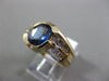 ESATE WIDE 1.89CT DIAMOND & SAPPHIRE 14K TWO TONE GOLD SEMI BEZL ENGAGEMENT RING