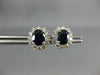 ESTATE 3.73CT DIAMOND & AAA SAPPHIRE 14KT WHITE GOLD 3D OVAL HALO STUD EARRINGS