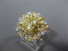 ESTATE LARGE 1.69CT WHITE & FANCY YELLOW DIAMOND 18K 2 TONE GOLD ENGAGEMENT RING