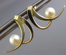 ESTATE AAA SOUTH SEA PEARL 14K YELLOW GOLD 3D DOUBLE ROW HANGING EARRINGS #26234