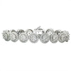 ESTATE 9.37CT DIAMOND 18K WHITE GOLD ROUND HALO CLUSTER CIRCULAR TENNIS BRACELET