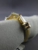 ESTATE .40CT DIAMOND 14KT TWO TONE GOLD 3 STONE BAGUETTE ANNIVERSARY RING #472