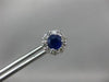 ESTATE 1.45CT DIAMOND & AAA SAPPHIRE 14KT WHITE GOLD ROUND FLOWER STUD EARRINGS