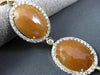 ESTATE WIDE 3.50CT DIAMOND & ORANGE ARAGONITE 14K YELLOW GOLD OVAL HALO BRACELET