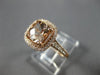 ESTATE LARGE 1.40CT DIAMOND & AAA MORGANITE 14KT ROSE GOLD HALO ENGAGEMENT RING