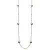 ESTATE AAA WHITE TOPAZ & PINK PEARL 14KT ROSE GOLD BY THE YARD TIN CUP NECKLACE