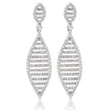 ESTATE LARGE 1.76CT DIAMOND 18KT WHITE GOLD ELONGATED TEAR DROP HANGING EARRINGS