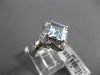 ESTATE LARGE 2.28CTW DIAMOND & AAA AQUAMARINE 14KT WHITE GOLD STAR FLORAL RING