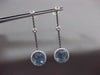 ESTATE LARGE 6.0CT DIAMOND & BLUE TOPAZ 14KT WHITE & BLACK GOLD 3D HALO EARRINGS