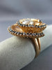 ESTATE EXTRA LARGE 2.61CT WHITE & BLACK DIAMOND 14KT ROSE GOLD 3D SWIRL FUN RING