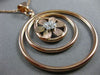 EXTRA LARGE .22CT DIAMOND 18K ROSE GOLD 3D CIRCULAR MATTE & SHINY FLOWER PENDANT