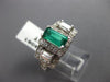 ANTIQUE 2.19CT DIAMOND & AAA EMERALD 14KT WHITE GOLD 3D ENGAGEMENT RING #16061