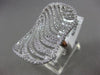 ESTATE MASSIVE 1.94CT DIAMOND 14KT WHITE GOLD 3D RECTANGULAT MULTI WAVE FUN RING