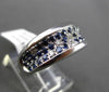 ANTIQUE 1.58CT DIAMOND & SAPPHIRE 18K WHITE GOLD 3 ROW WEDDING ANNIVERSARY RING