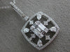 ESTATE LARGE .98CT DIAMOND 14KT WHITE GOLD 3D FLOWER SQUARE FILIGREE PENDANT