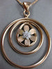 EXTRA LARGE .22CT DIAMOND 18K ROSE GOLD 3D CIRCULAR MATTE & SHINY FLOWER PENDANT