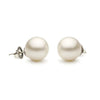 ESTATE AAA 10.5MM PEARL 14KT WHITE GOLD 3D CLASSIC ROUND SOLITAIRE STUD EARRINGS