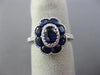 ESTATE 1.91CT DIAMOND & AAA SAPPHIRE 18K WHITE GOLD CLASSIC FLOWER FILIGREE RING