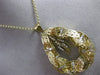 ESTATE EXTRA LARGE & LONG 2.52CT DIAMOND 14KT YELLOW GOLD 3D FILIGREE PENDANT