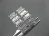 ESTATE WIDE 1.92CT ROUND & BAGUETTE DIAMOND 18KT WHITE GOLD 3D HANGING EARRINGS