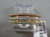 ESTATE .26CT DIAMOND 14KT WHITE YELLOW & ROSE GOLD STACKABLE SEMI ETERNITY RING