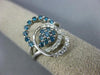 ESTATE .75CT WHITE & BLUE DIAMOND 14KT WHITE GOLD 3D FLOWER LOVE KNOT FUN RING