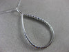 ESTATE .79CT DIAMOND & AAA SAPPHIRE 14KT WHITE GOLD PEAR SHAPE TEAR DROP PENDANT