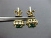 ESTATE 2.12CT DIAMOND & AAA EMERALD 14KT YELLOW GOLD 3D OVAL HALO STUD EARRINGS