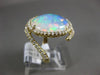 LARGE 4.16CT DIAMOND & AAA OPAL 14KT YELLOW GOLD 3D OVAL DOUBLE HALO SNAKE RING