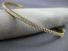ESTATE .90CT ROUND DIAMOND 18K YELLOW GOLD CLASSIC SEMI ETERNITY BANGLE BRACELET