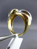 ESTATE LARGE 14KT WHITE & YELLOW GOLD HANDCRAFTED DOUBLE HEART LOVE RING #22799