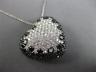 ESTATE EXTRA LARGE 6.85CT WHITE & BLACK DIAMOND 18KT WHITE GOLD 3D PAVE PENDANT