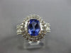 ESTATE 2.25CT DIAMOND & TANZANITE 14KT WHITE GOLD 3D DOUBLE HALO ENGAGEMENT RING