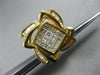 ESTATE MASSIVE 3.6CT DIAMOND 14KT YELLOW GOLD 3D FLOWER SQUARE CLIP ON EARRINGS