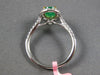 ESTATE 1.08CT DIAMOND & AAA EMERALD 18KT TWO TONE GOLD 3D HALO ENGAGEMENT RING