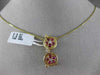 ESTATE 1.03CT DIAMOND & AAA RUBY 14K YELLOW GOLD 3D SUN GLASSES FLOATING PENDANT