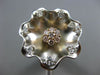 ESTATE LARGE .60CT DIAMOND 18KT WHITE & YELLOW GOLD HANDCRAFTED FLOWER LOVE RING