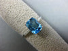 ESTATE 2.43CT DIAMOND & AAA CUSHION BLUE TOPAZ 14K WHITE GOLD 3D ENGAGEMENT RING