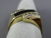 ESTATE LARGE .40CT DIAMOND & AAA ONYX 14KT YELLOW GOLD 3D MULTI ROW MENS RING