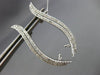 ESTATE LARGE .90CT DIAMOND 14KT WHITE GOLD CLASSIC LEAF DOUBLE WAVE FUN EARRINGS