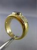 ESTATE WIDE 2.10CT DIAMOND & AAA TANZANITE 18KT YELLOW GOLD 3D ETOILE BEZEL RING