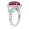 GIA CERTIFIED 10.5CT DIAMOND & AAA RUBY 18K YELLOW GOLD PLATINUM ENGAGEMENT RING