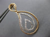 ESTATE .53CT DIAMOND 18KT 2 TONE GOLD 3D CLASSIC TEAR DROP LOVE HANGING EARRINGS