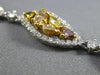 ESTATE 7.18CT FANCY INTENSE MULTI COLOR DIAMOND 18KT GOLD WAVE TENNIS BRACELET