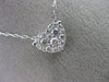 ESTATE .45CT DIAMOND 18KT WHITE GOLD CLASSIC 3D PAVE HEART LOVE FLOATING PENDANT